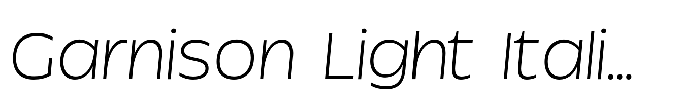 Garnison Light Italic Expanded